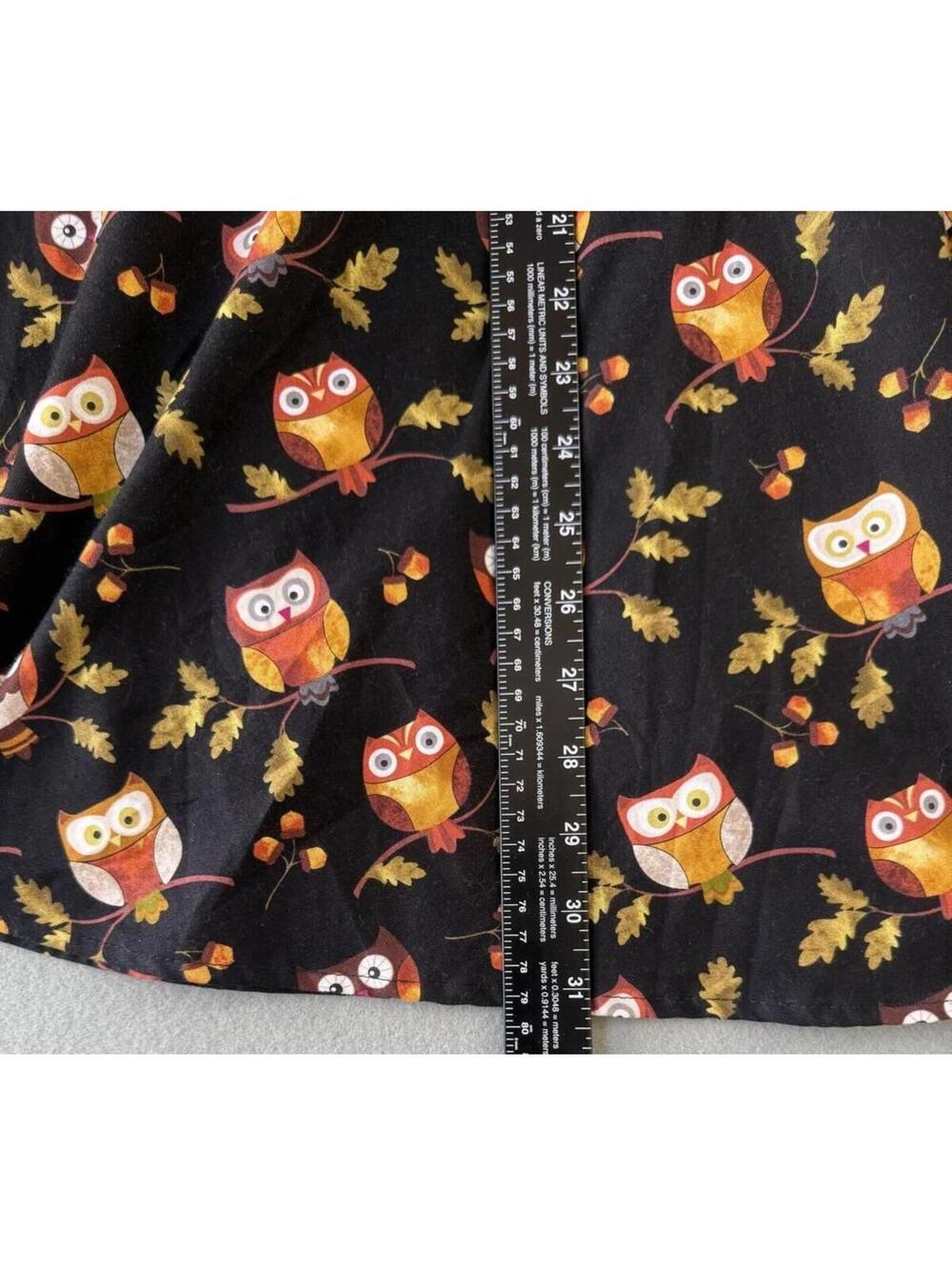 Retrolicious Owl Print Sleeveless Fit & Flare Dress Size M Black Cotton Pockets - Picture 10 of 15